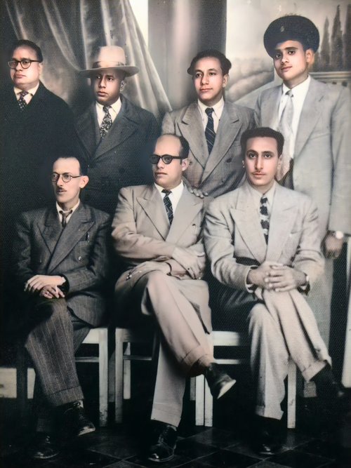 My father with his friends - 2nd right to left back row.